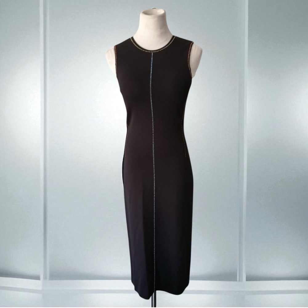 Christopher Kane Knit Cristal Glass Beads Midi Dress